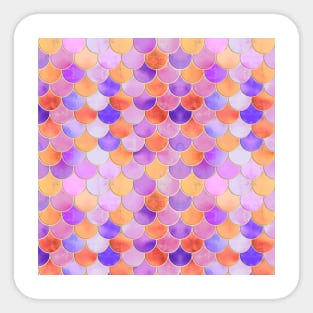 Orange, Purple & Gold Mermaid Scale Pattern Sticker